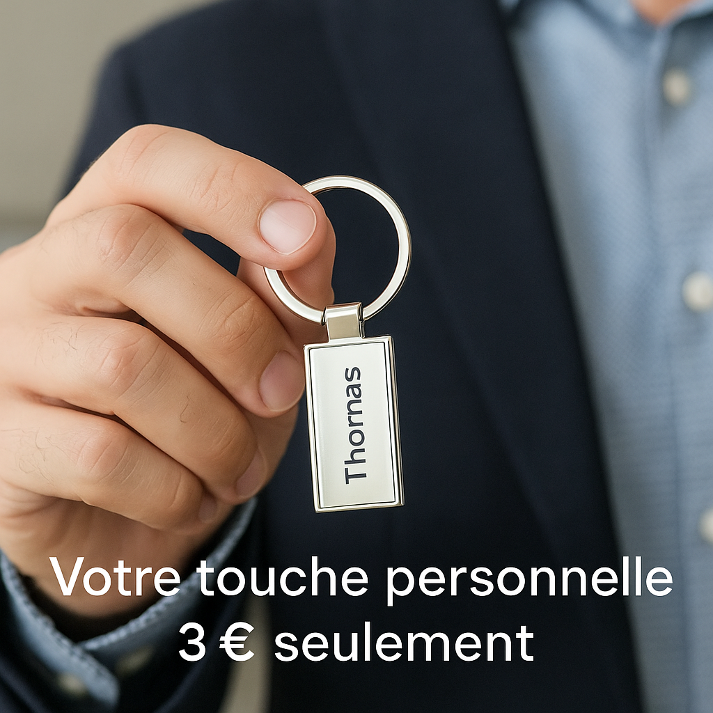 Porte-clé personnalisé-Votre touche à 3€: ajoutez-le à votre panier dès 1 article acheté