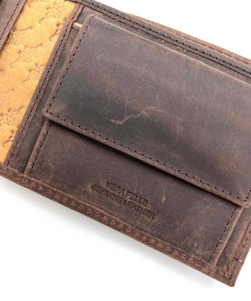 Portefeuille en cuir véritable, effet vintage - Sublimelle91