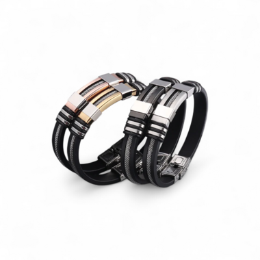 Bracelets et joncs en cuir avec fermoirs magnétiques en acier inoxydable