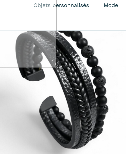 Bracelet en cuir tressé pour homme avec pierre oeil de tigre
