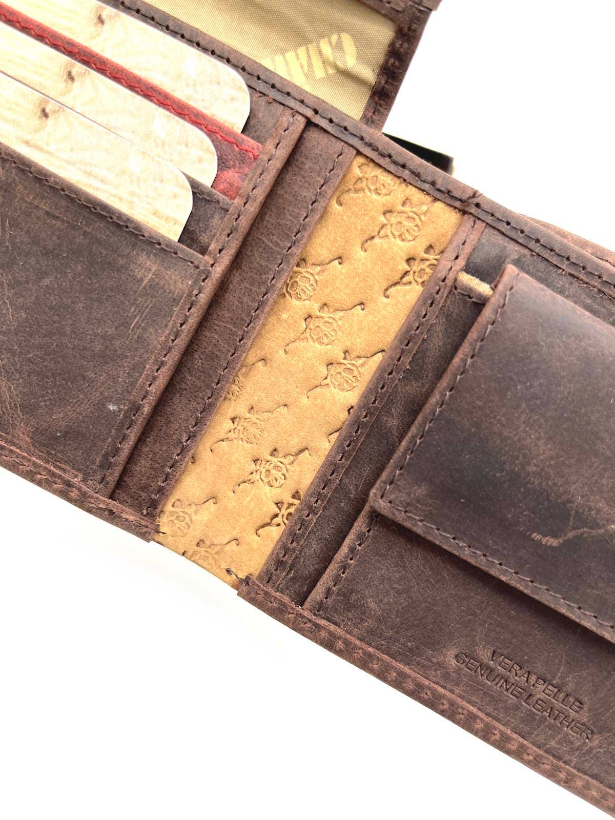 Portefeuille en cuir véritable, effet vintage - Sublimelle91