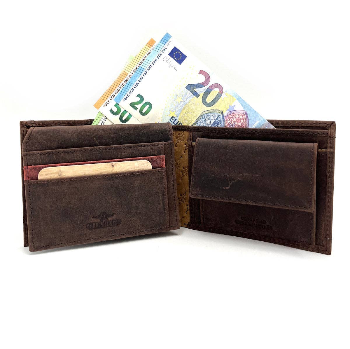Portefeuille en cuir véritable, effet vintage - Sublimelle91